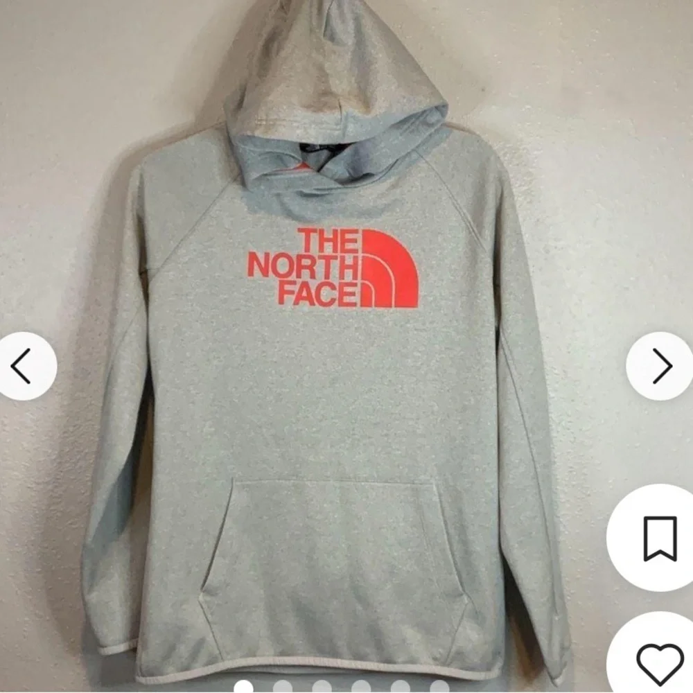 The North Face Women's Grey and Red Hoodie Large - Picture 2 of 11